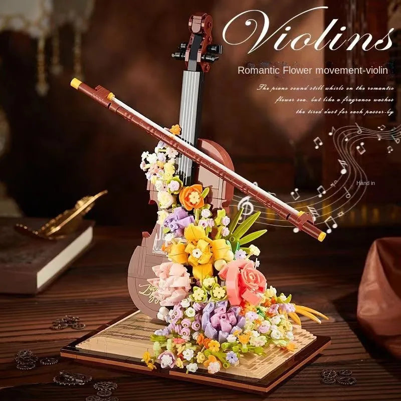 Light Up Flower & Music Instrument Building Block Toy