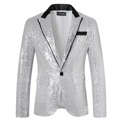 New Luxury Sequin Men's Suit Blazer