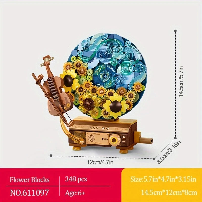 Decorative Music Box Building Block Toy (Guitar Piano Violin Harp)
