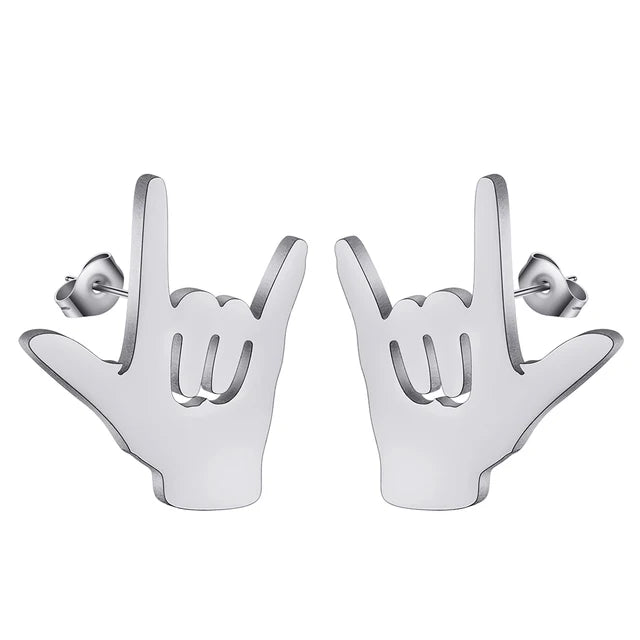 Rock & Roll Love & Peace Sign Earrings