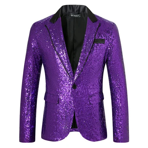New Luxury Sequin Men's Suit Blazer