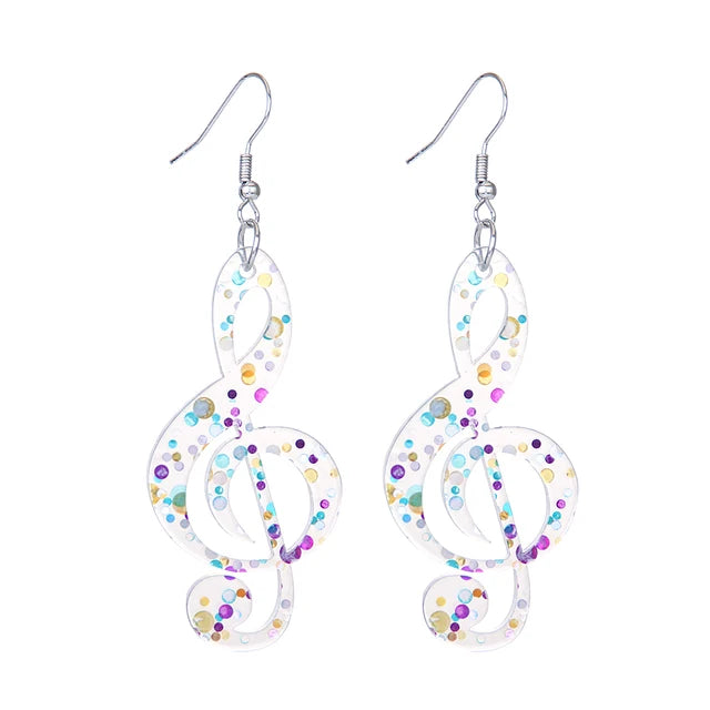 Music Treble Clef Acrylic Earrings