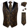 Men's Suit Vest Set (Necktie Handkerchief Cufflinks Waistcoat)
