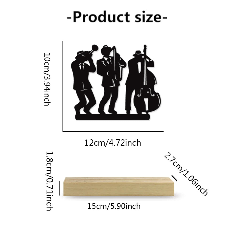 Jazz Music Band Iron & Wood Ornament