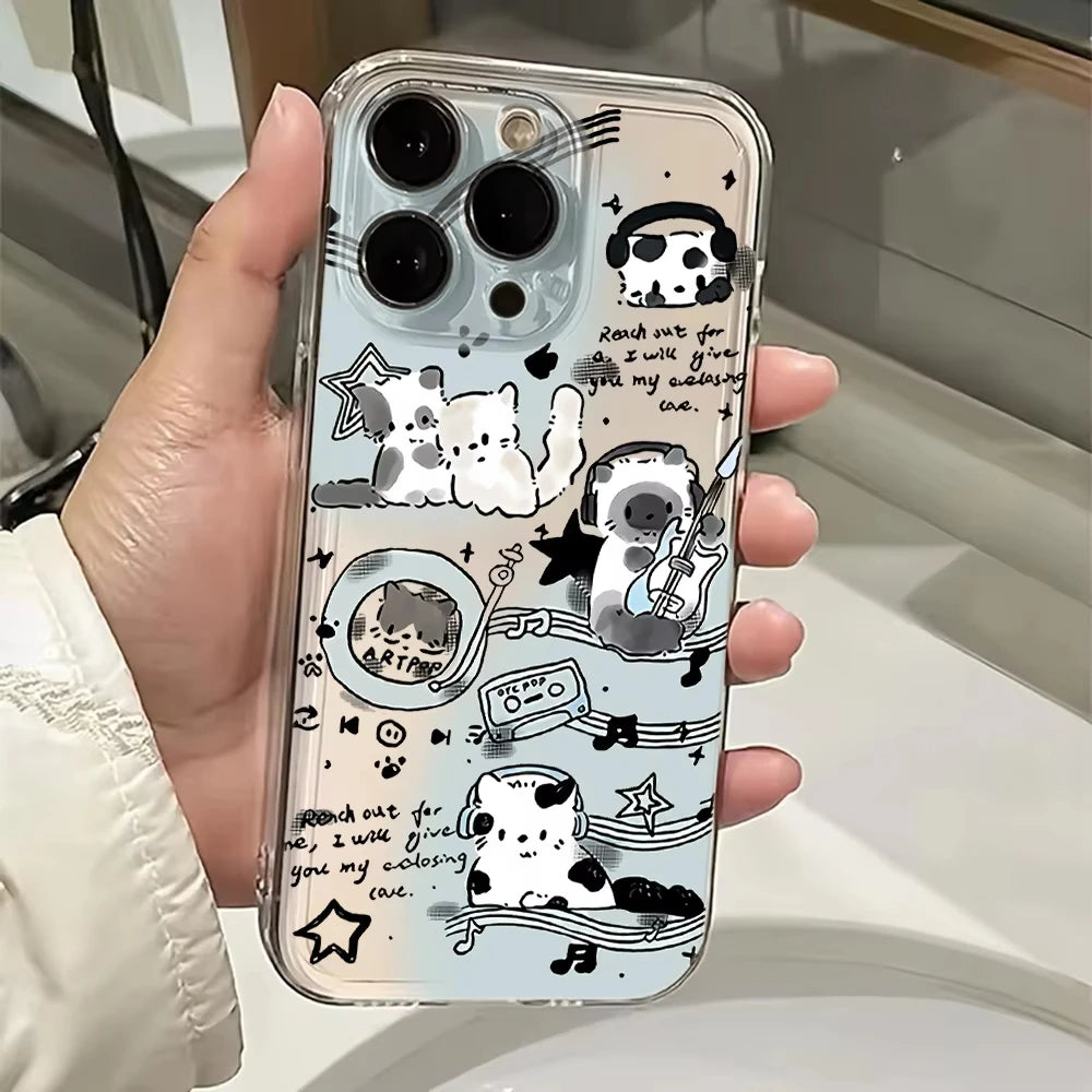 Music Cat & Dog iPhone Phone Case