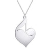 Eighth Note Quaver Music Heart Necklace