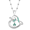 Treble Clef Clover Heart Pendant Necklace