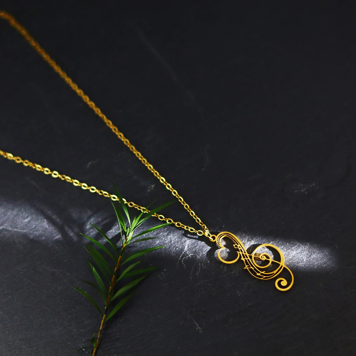 Elegant Music Note Heart Necklace