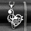 Music Clef Heart Quote Necklace