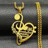 Music Clef Heart Quote Necklace