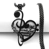 Music Clef Heart Quote Necklace