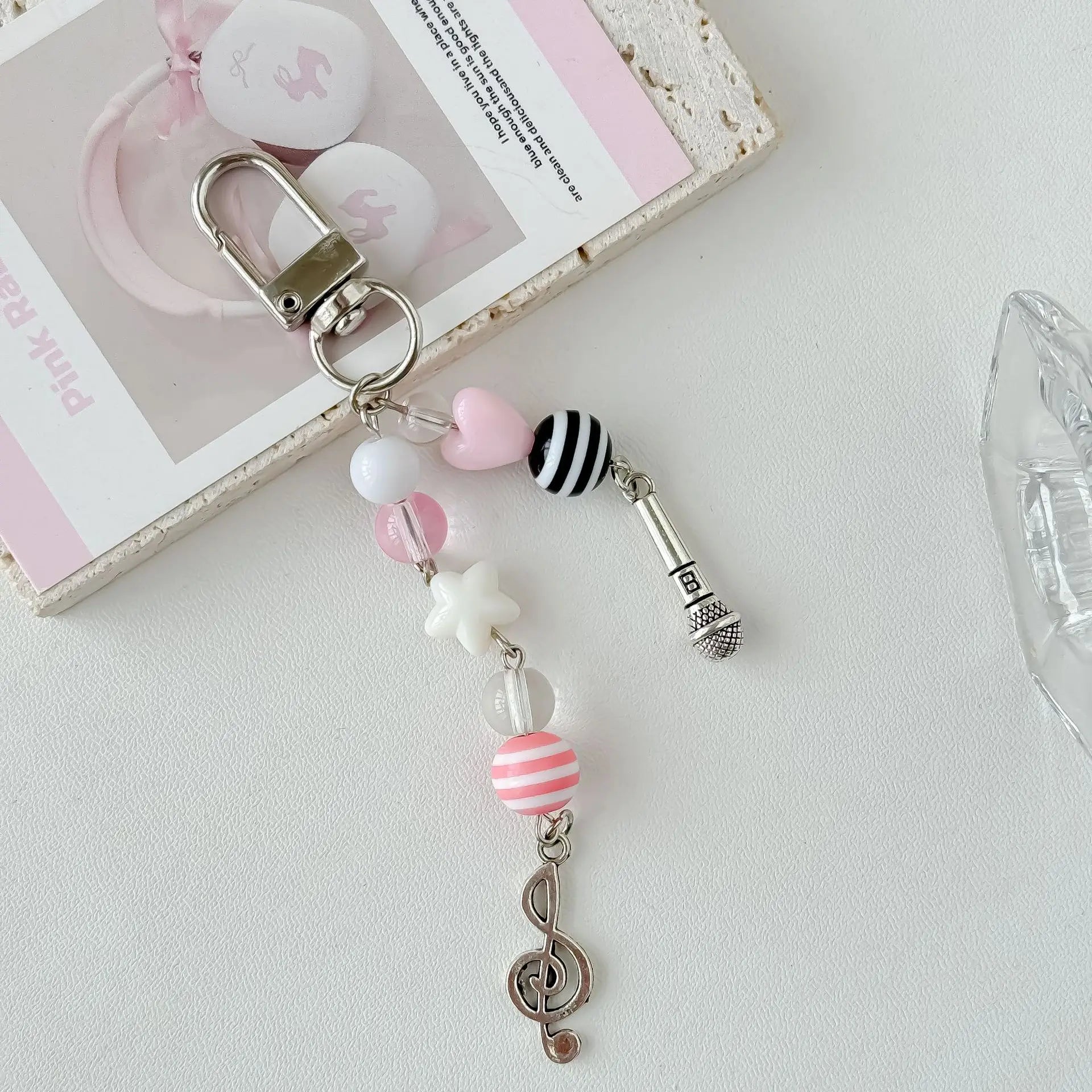 Y2K Pink Guitar Phone Charms Keychain