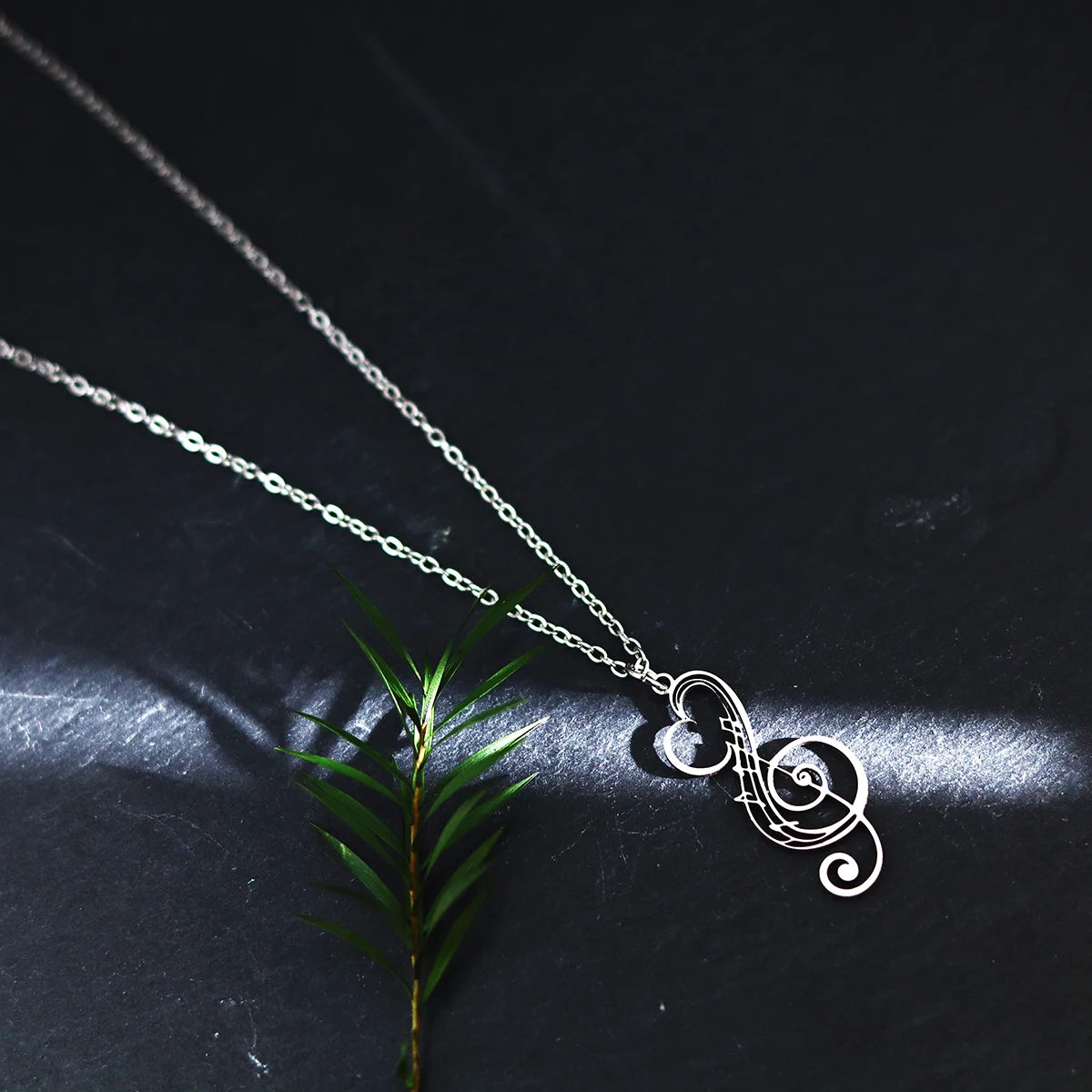 Elegant Music Note Heart Necklace