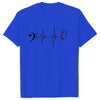 Guitar & Bass Clef Heartbeat T-shirt