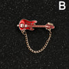 Metal Guitar Chain Brooch Pin