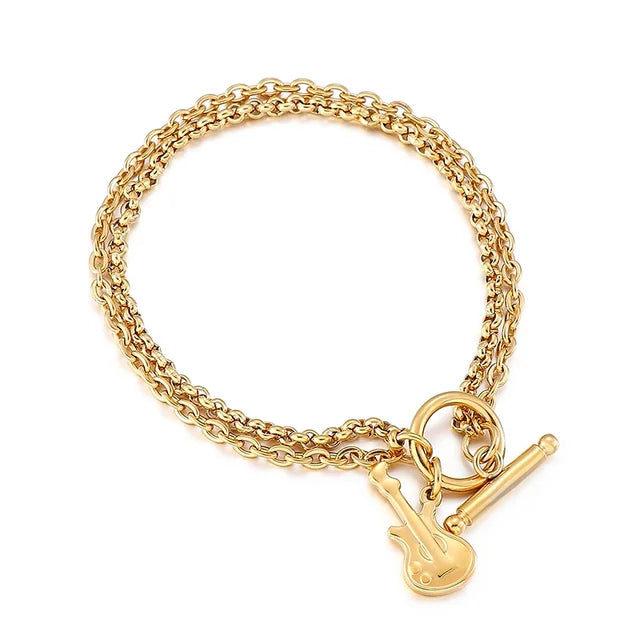 Double Chain Guitar Bracelet
