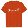 Guitar & Bass Clef Heartbeat T-shirt