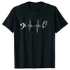 Guitar & Bass Clef Heartbeat T-shirt