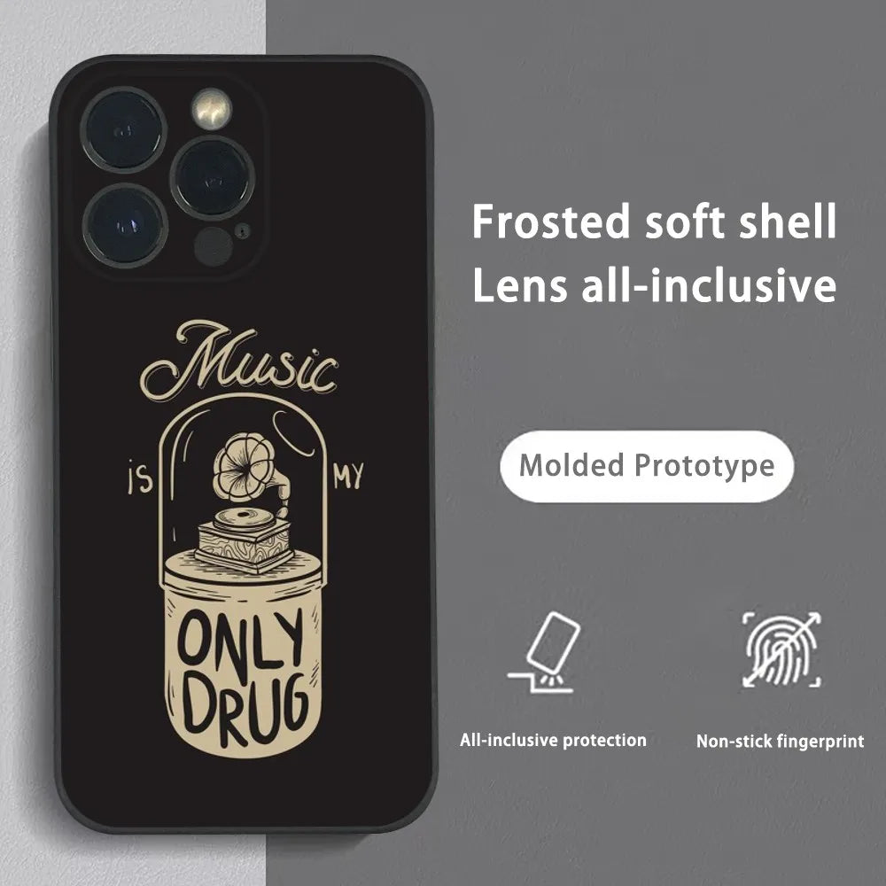 MUSIC IS MY DRUG Theme iPhone Phone Case