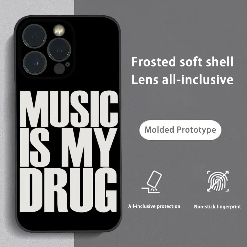 MUSIC IS MY DRUG Theme iPhone Phone Case