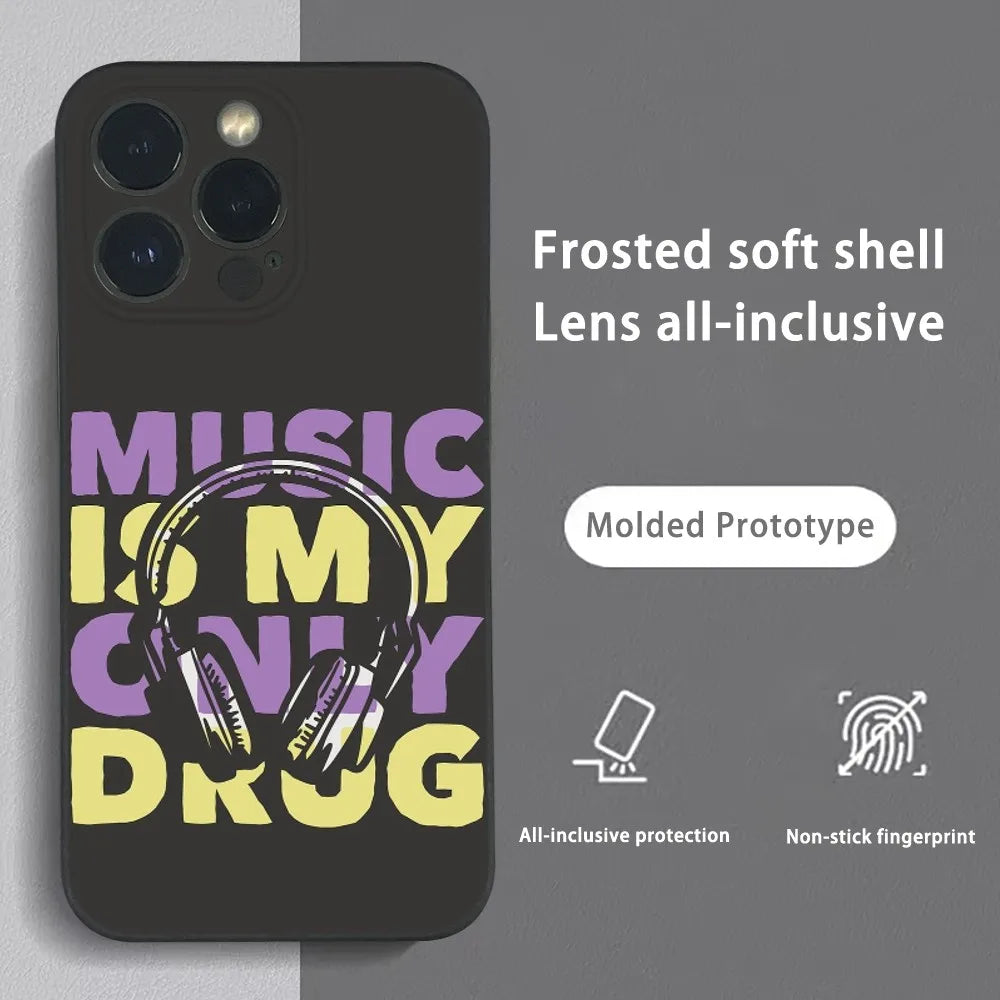 MUSIC IS MY DRUG Theme iPhone Phone Case
