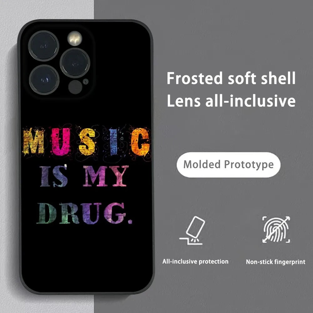 MUSIC IS MY DRUG Theme iPhone Phone Case