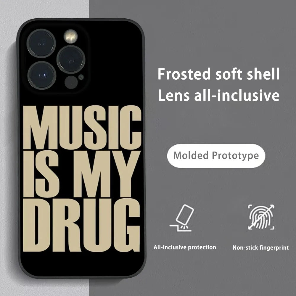 MUSIC IS MY DRUG Theme iPhone Phone Case