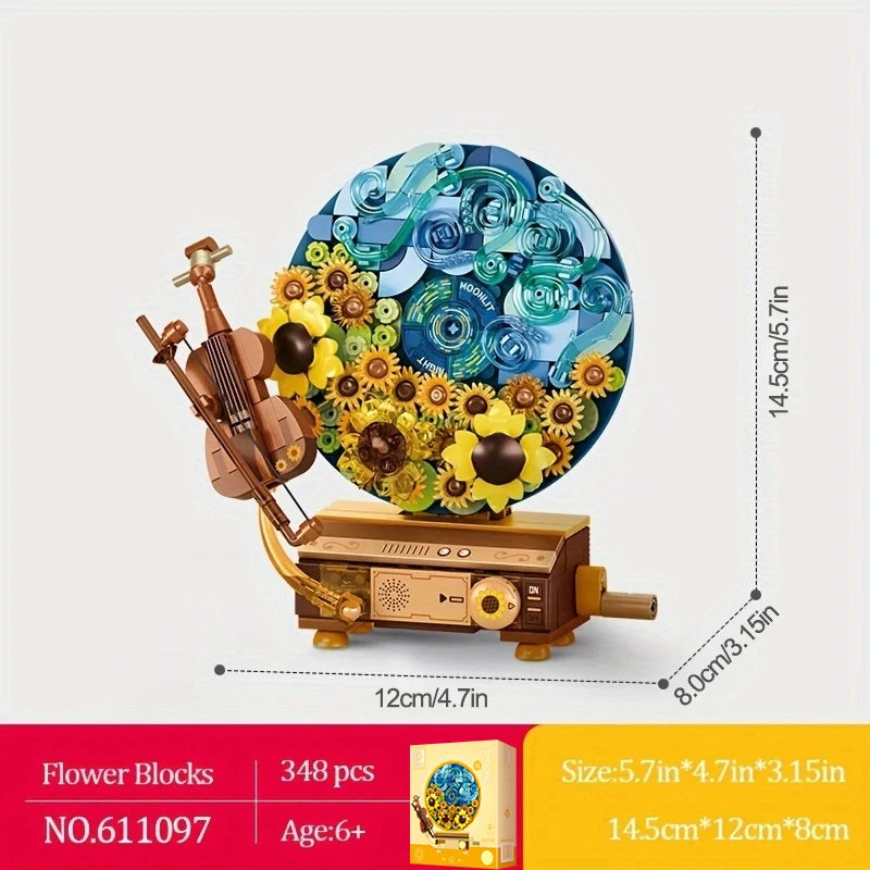 Decorative Music Box Building Block Toy (Guitar Piano Violin Harp)