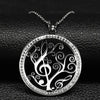 Minimalist Music Tree of Life Necklace