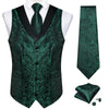 Men's Suit Vest Set (Necktie Handkerchief Cufflinks Waistcoat)