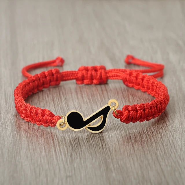 Eighth Note Music Rope Bracelet