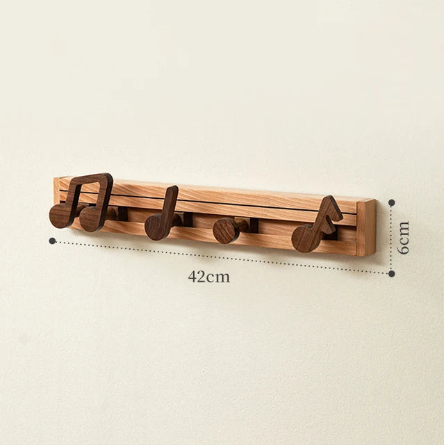 Adjustable Music Notes Wooden Wall Hanger
