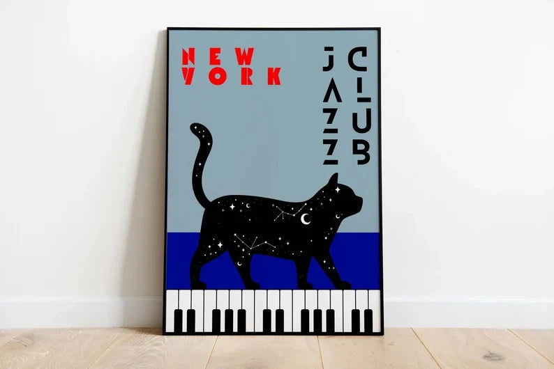 Music Black Cat Canvas Art
