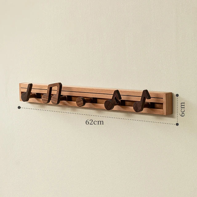 Adjustable Music Notes Wooden Wall Hanger