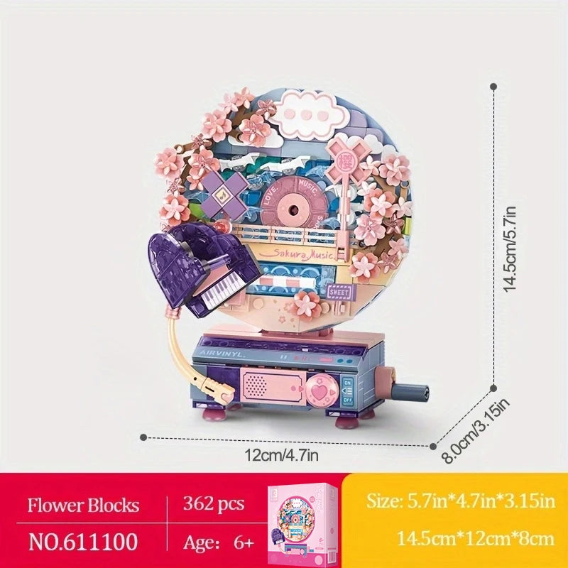 Decorative Music Box Building Block Toy (Guitar Piano Violin Harp)