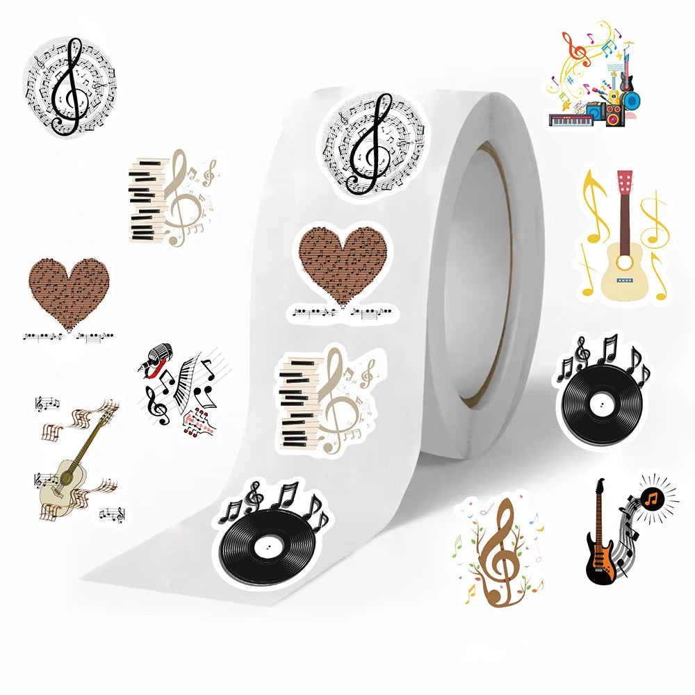 500pcs Music Vinyl Roll Stickers
