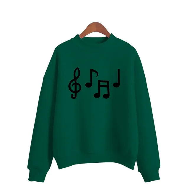 Musical Note Print Women's Sweatshirt
