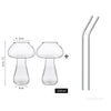 Mushroom Cocktail Glass Cup with Straw