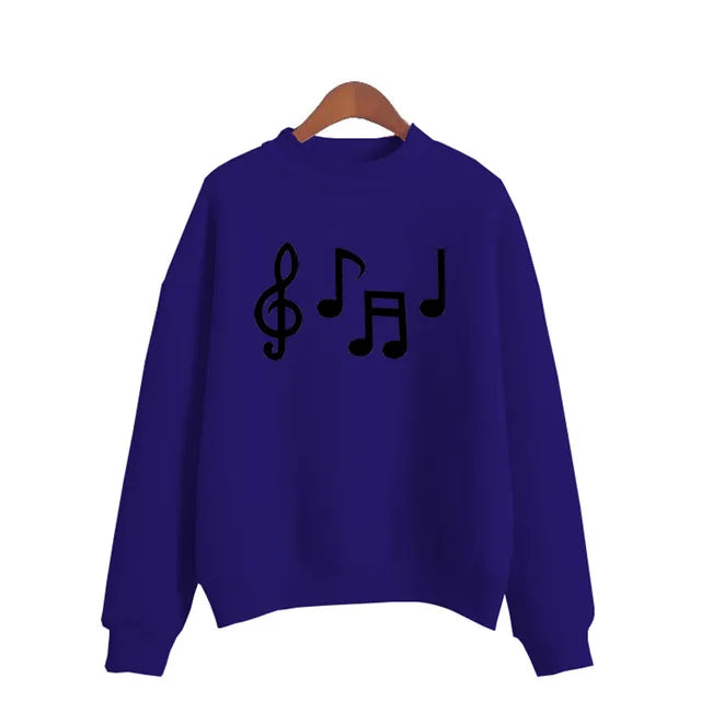 Musical Note Print Women's Sweatshirt