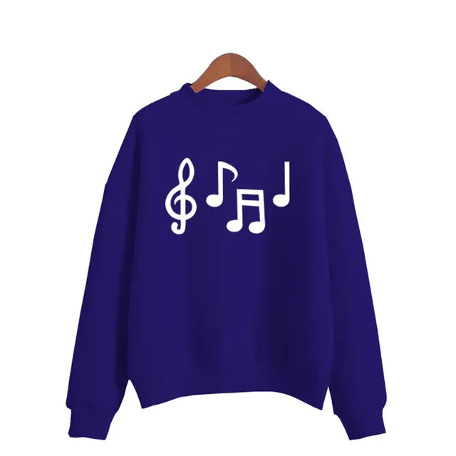 Musical Note Print Women's Sweatshirt