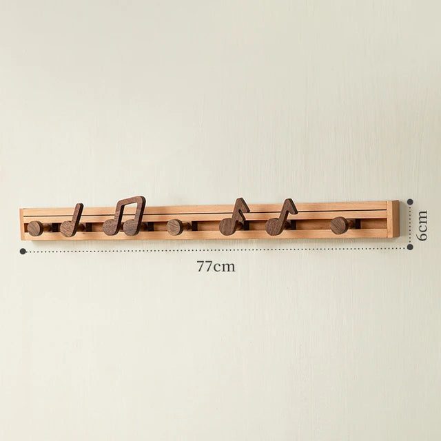 Adjustable Music Notes Wooden Wall Hanger