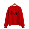 Musical Note Print Women's Sweatshirt