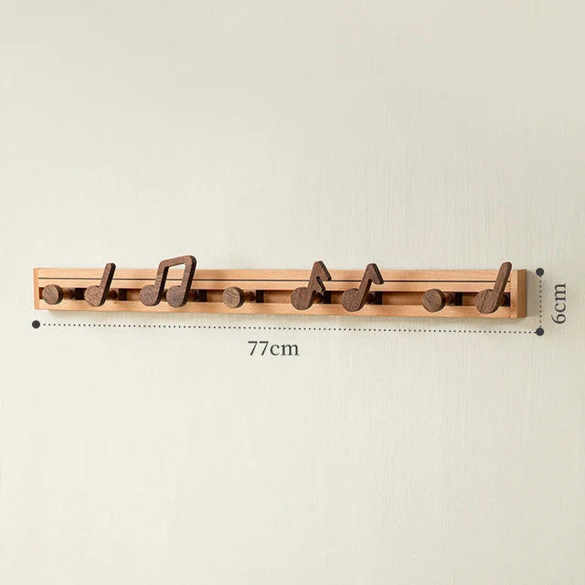 Adjustable Music Notes Wooden Wall Hanger