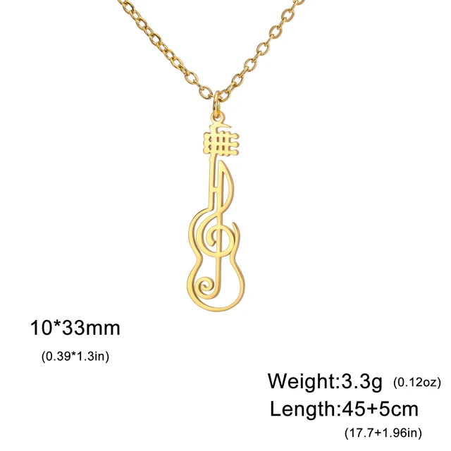 Violin/Guitar & Music Notes Necklace