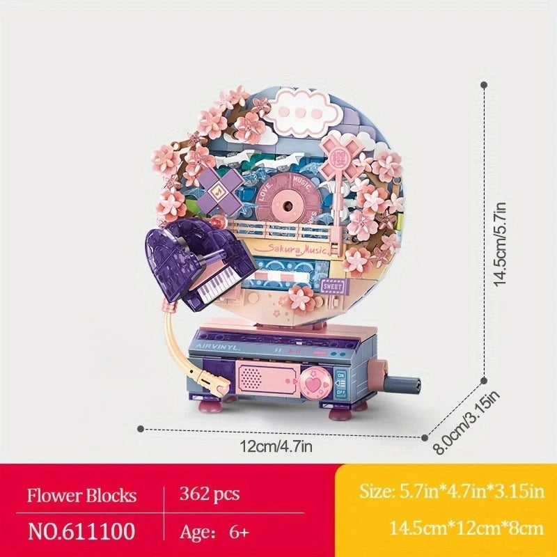 Decorative Music Box Building Block Toy (Guitar Piano Violin Harp)