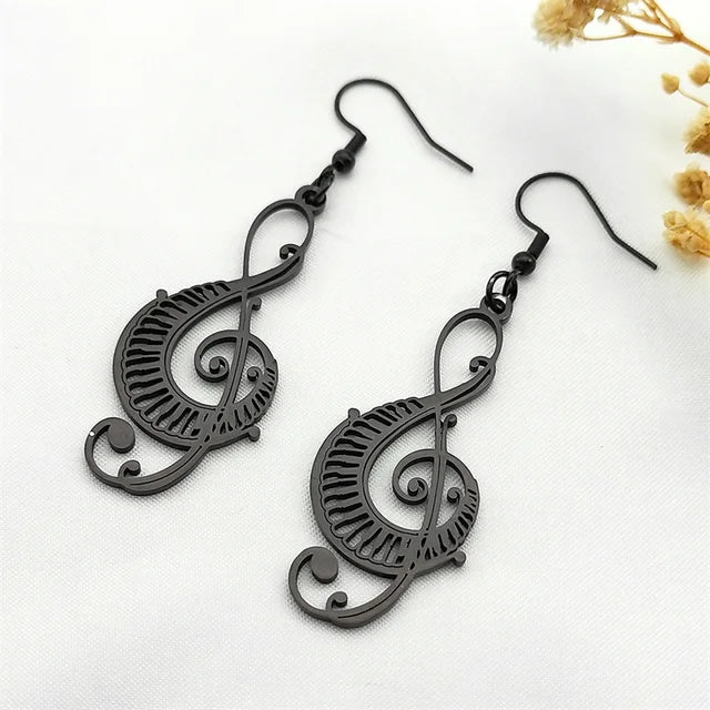 Music Treble Clef Hollow Earrings