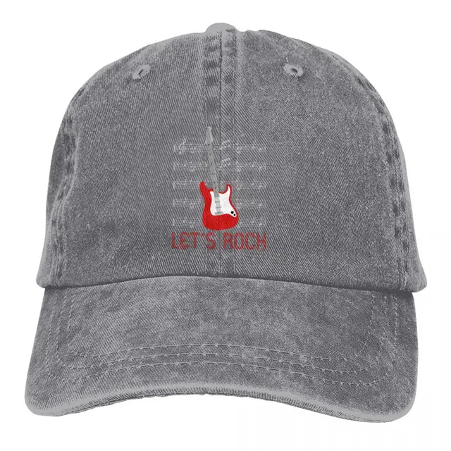 Rock Guitar Washed Baseball Cap