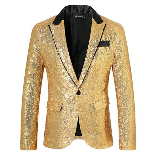 New Luxury Sequin Men's Suit Blazer