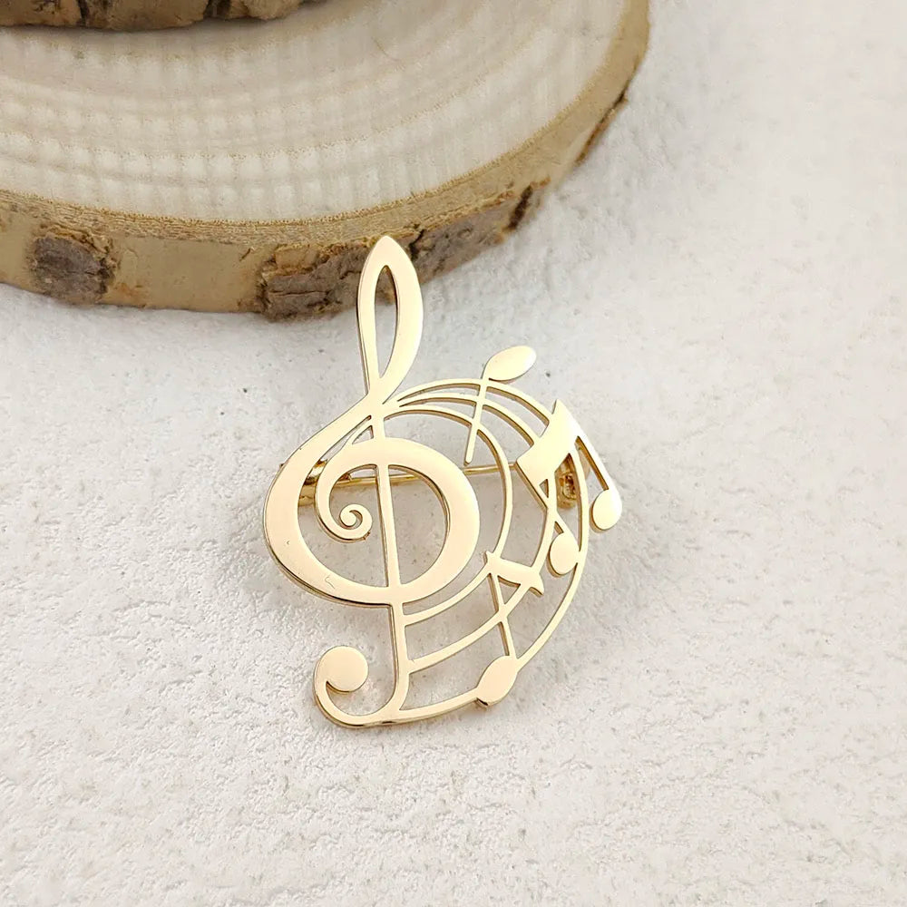 Music Treble Clef Spiral Brooch Pin