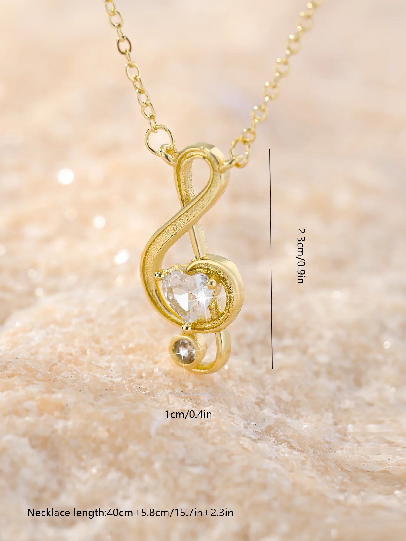Gold Color Shinning Music Necklace